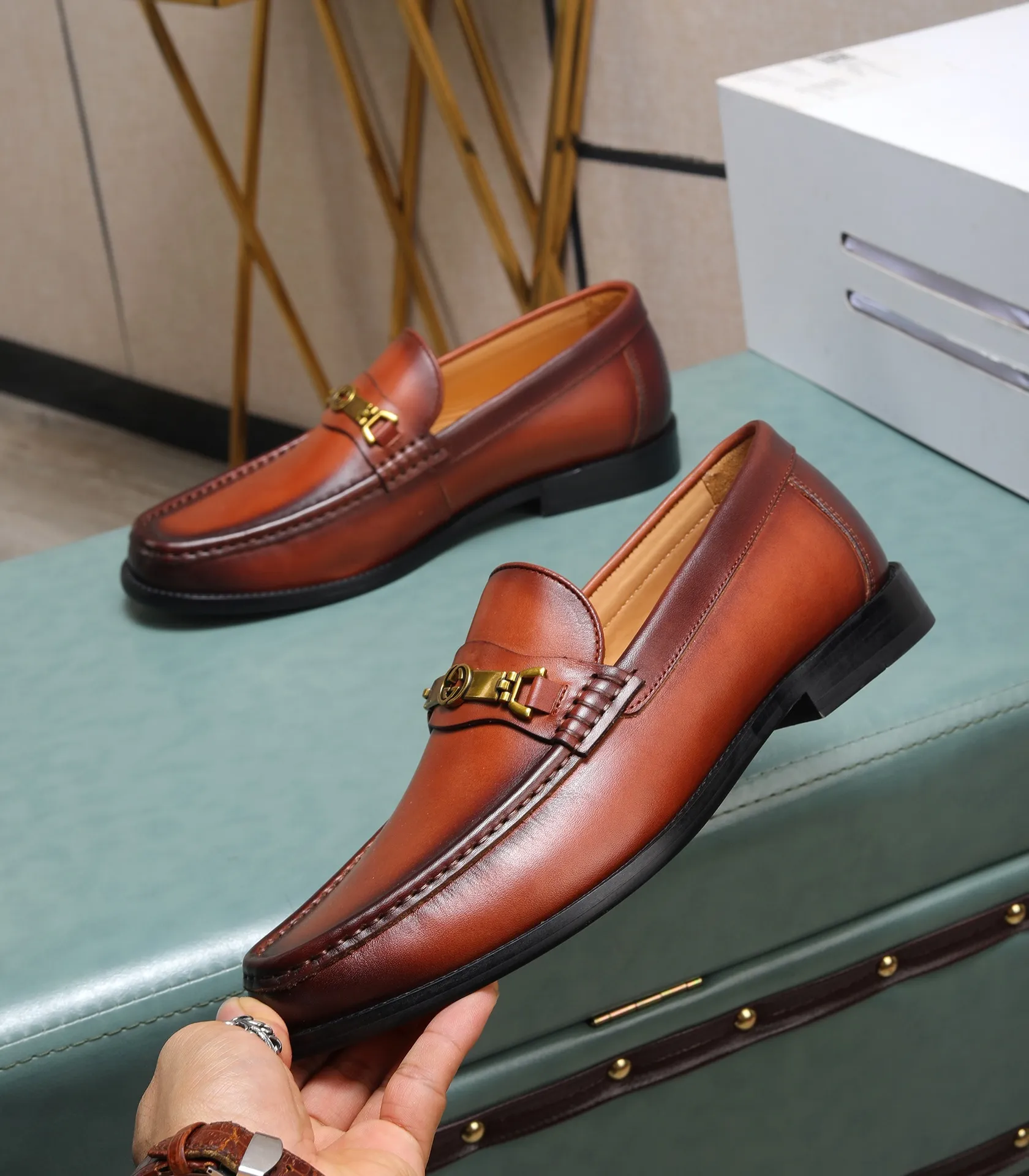 Men's shoes 💰580 📛📛Original (water-dyed cow lining) Gucci GUCCI official website formal shoes 🌀 Italian 🇮🇹 imported cowhide ➕ top imported water-dyed cowhide lining 💋 fine handmade original bottom, the real thing looks better when photographed in person Standard size 38-44